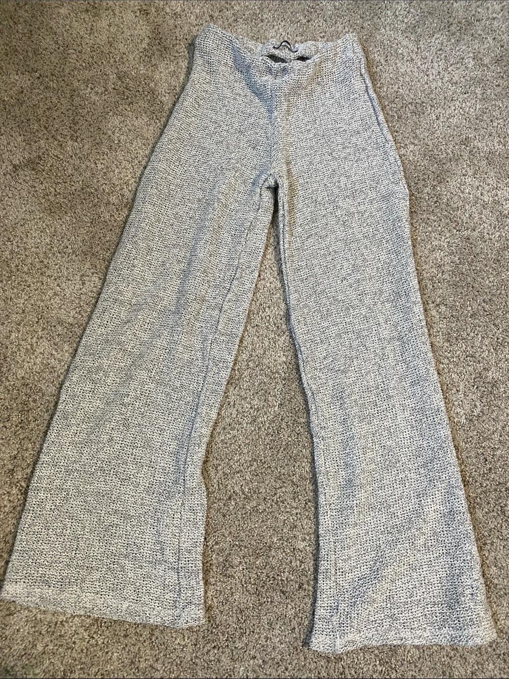 Zara Heather Gray Knit Wide-Leg Swim Coverup Pants